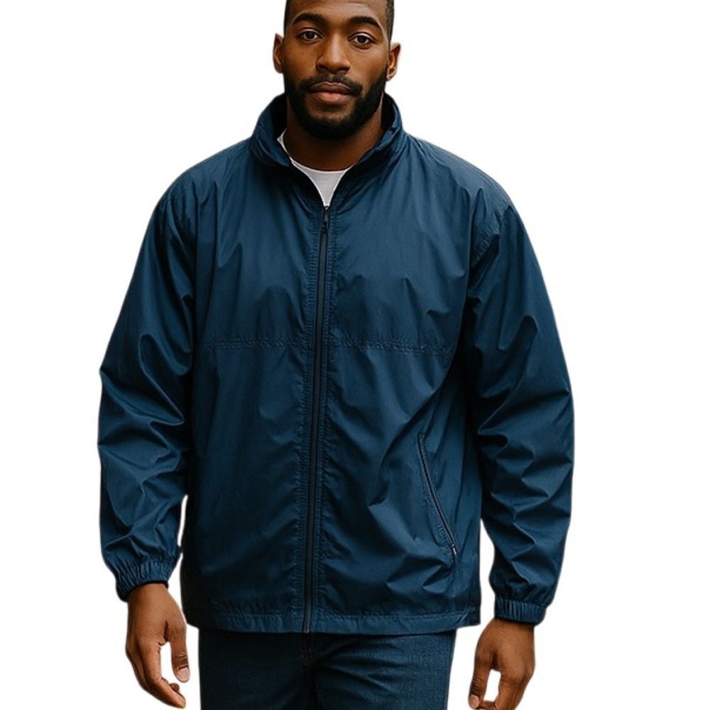 R&Y Men’s Navy Full ZIP Windbreaker